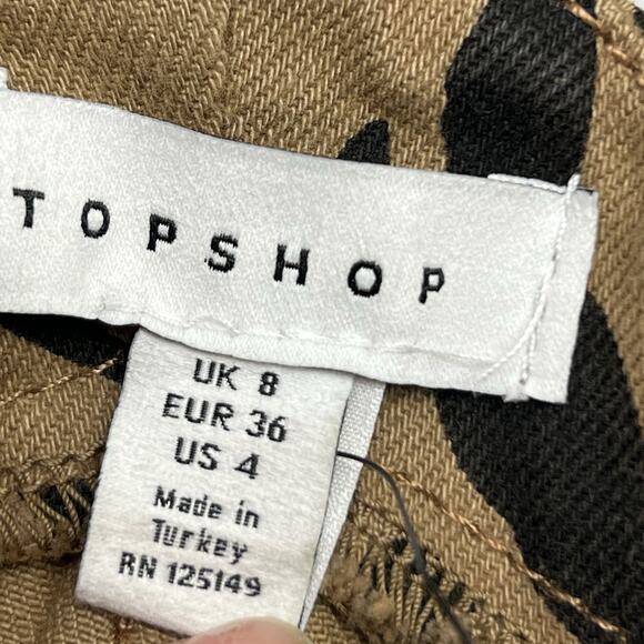 Topshop Moto Zebra Print Denim Overalls Size 4 NWT $95 Wide Leg Cropped Fray - Picture 7 of 12